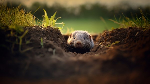 [Obrázok: Malé zviera zvedavo vyzerá zo svojej diery v zemi. (freepik)]